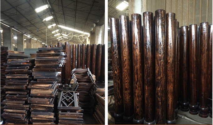 Belvédère en bois de carbonation en bois chinois 5 d'arrière-cour du belvédère 2.6m de Sylvestris de pinus