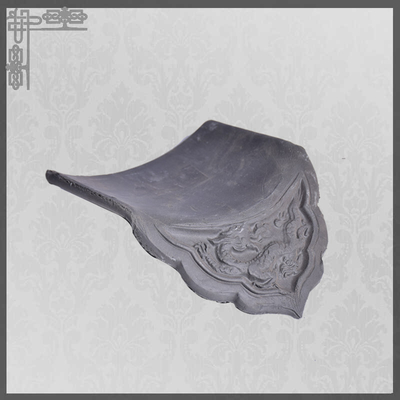 Tuile de toit non vitrée de Dragon Pattern Clay Grey Color Eaves de style chinois