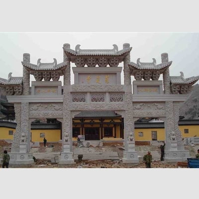 Porte commémorative de pierre de grand temple en pierre d'arcade de jardin de style chinois extérieure