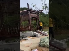Pavillon de belvédère en bois massif extérieur imperméable avec clôture
