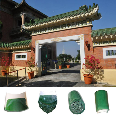 qualité  Plain Chinese Ceramic Roof Tiles Green Glazed Handmade Clay Roof Tiles Usine