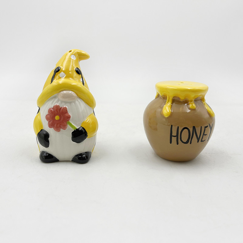 Gnomes d'abeilles et ruches en céramique Saumons et poivrons Saucers artisanaux pour la décoration de la maison