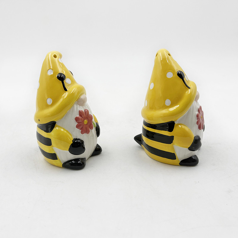 Gnomes d'abeilles et ruches en céramique Saumons et poivrons Saucers artisanaux pour la décoration de la maison