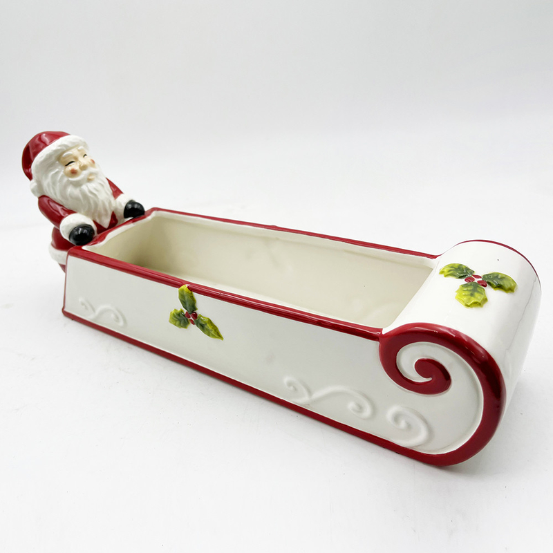 Porte-cookie en céramique peinte à la main, décoration de maison festive