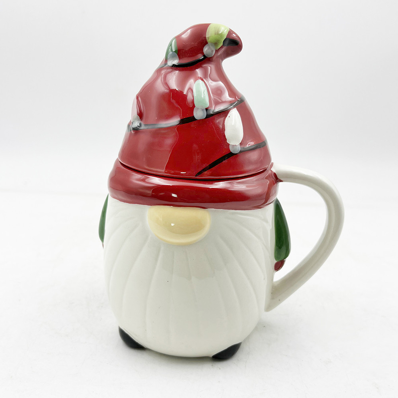 Créatif sur mesure 3D printemps Gnome décorations tasses de Noël tasses en céramique avec couvercle