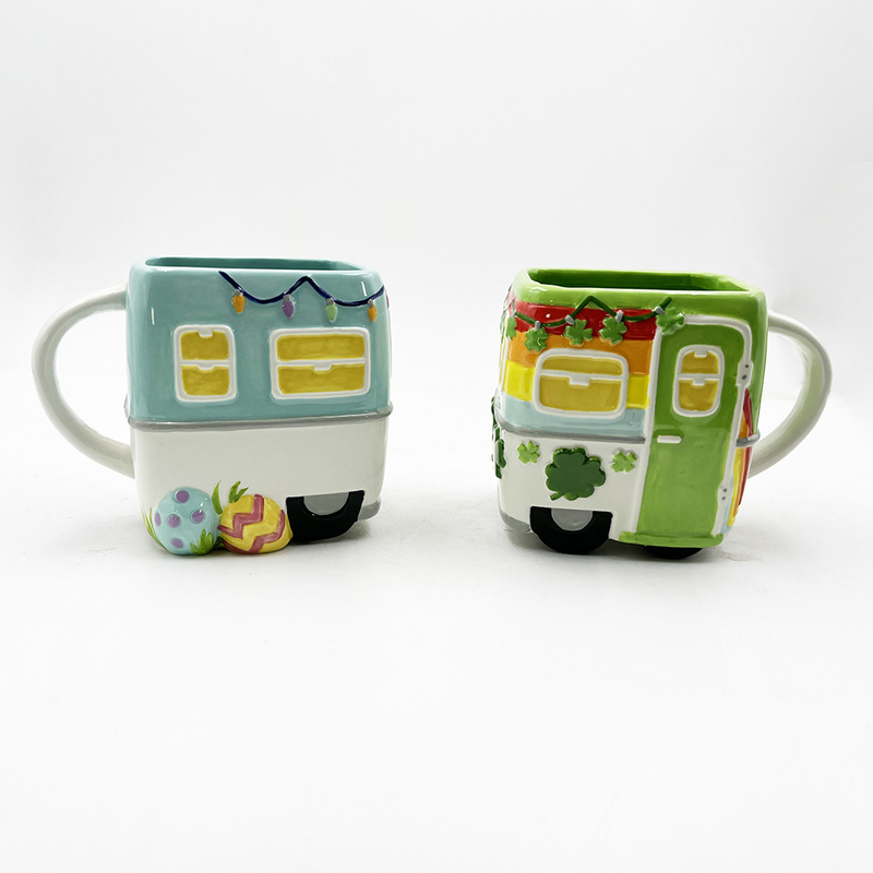 16 oz cadeau personnalisé pour enfants art populaire céramique matériel tasse de café bus tasse de dessin animé pour boisson chaude