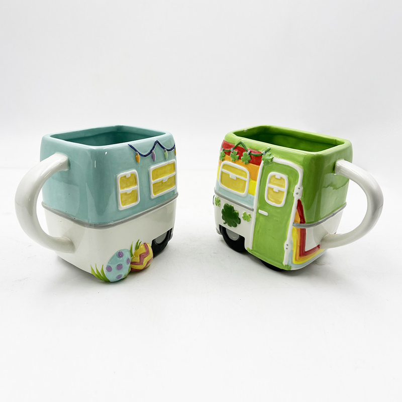 16 oz cadeau personnalisé pour enfants art populaire céramique matériel tasse de café bus tasse de dessin animé pour boisson chaude