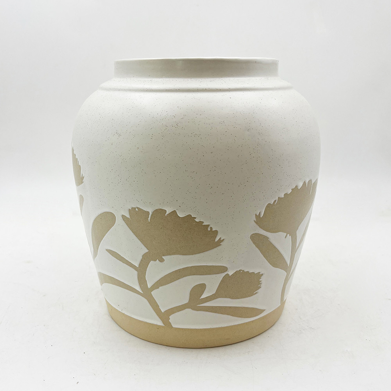 Pot de poterie vintage pour la décoration intérieure Vase en céramique Maison de ferme moderne Boho rustique