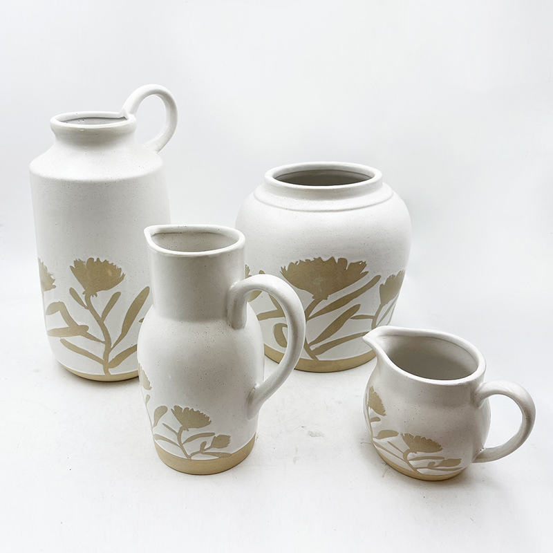 Pot de poterie vintage pour la décoration intérieure Vase en céramique Maison de ferme moderne Boho rustique