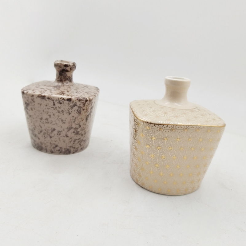Ensemble de cadeaux de vases en céramique géométrique minimaliste Trapèze et dessins carrés Blanc mat Articles décoratifs pour la maison