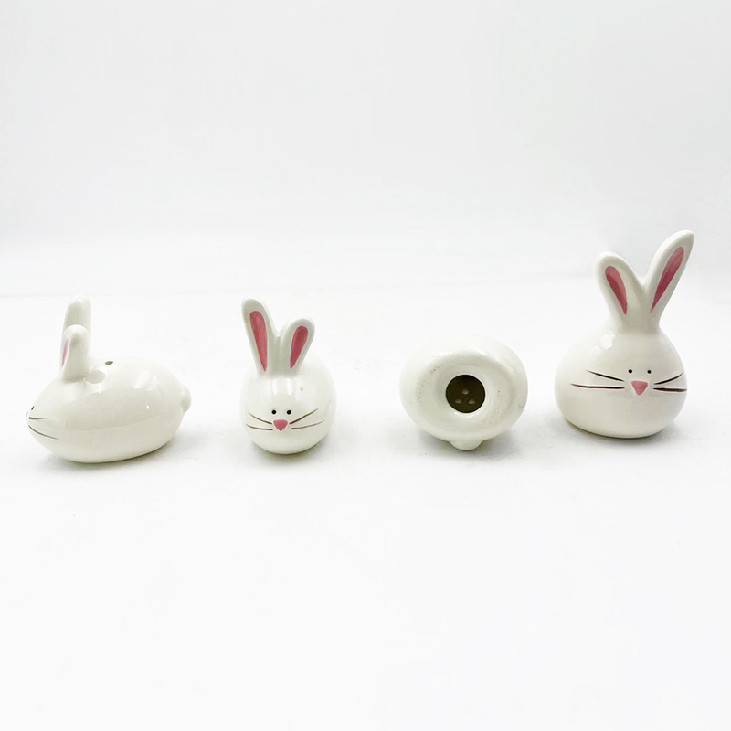 Des lapins de porcelaine élégants Des figurines de lapins en céramique Décoration de Pâques Cadeau à des fins diverses