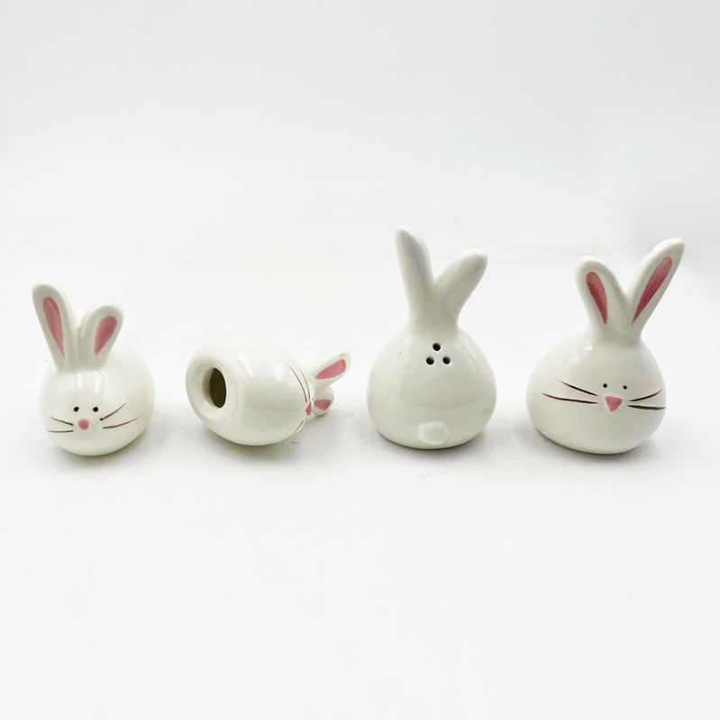 Des lapins de porcelaine élégants Des figurines de lapins en céramique Décoration de Pâques Cadeau à des fins diverses