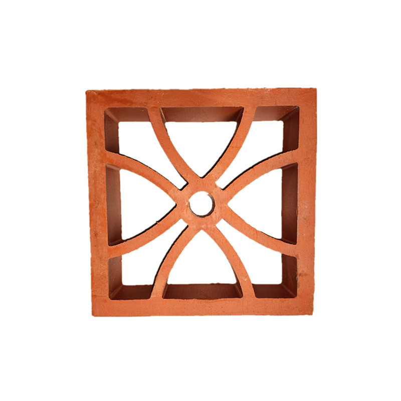 Bloc de brise en terre cuite en brique rouge artisanale