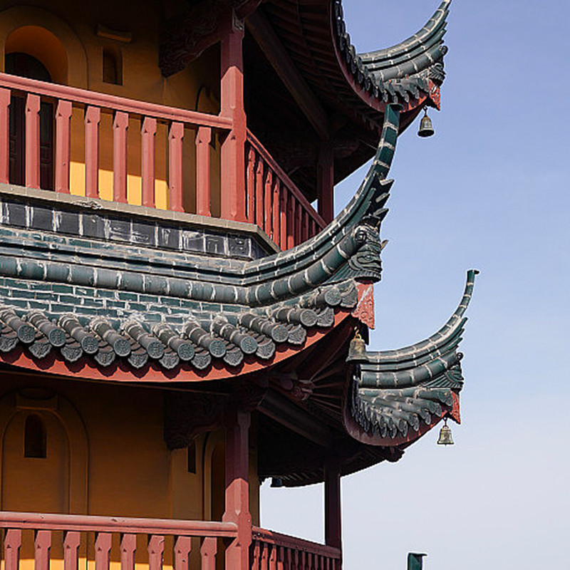 Temples bouddhistes non vernis Carreaux de toit en argile chinois gris Eco-friendly Durable pour l'architecture classique