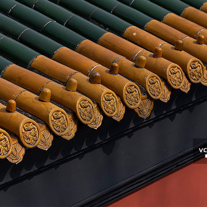 Carreaux de toit chinois vitrés de finition en céramique verte brillante idéale pour les temples et les sanctuaires