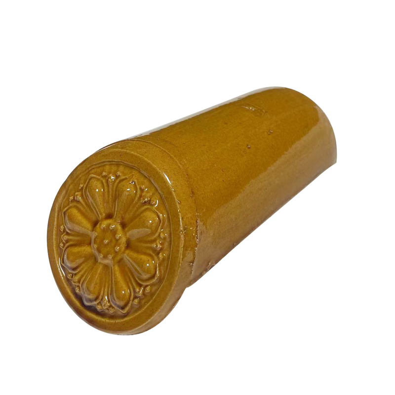 Carreaux de toit en verre chinois élégant glaçage jaune durable pour les toits de style impérial ancien Design moderne