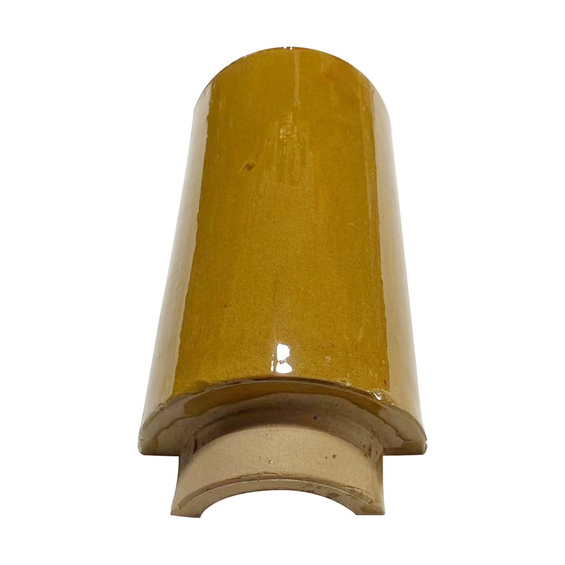 Carreaux de toit en verre chinois élégant glaçage jaune durable pour les toits de style impérial ancien Design moderne