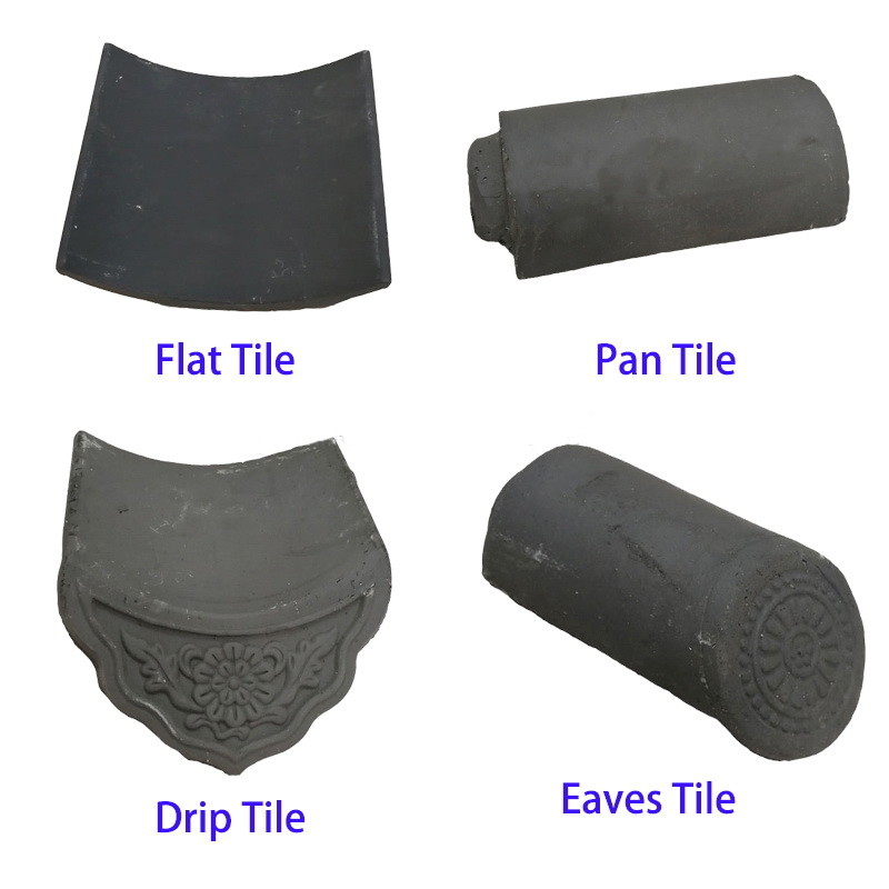 Carreaux de toit en terre cuite chinois anciens Matériau de toiture en argile de style asiatique traditionnel Pour les hôtels Villas