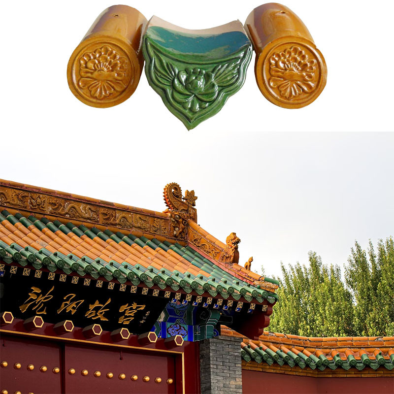 Gazebo de style traditionnel Carreaux de toit en céramique Chinois Malaisie Carreaux pliés Design graphique Villa Appartement entrepôt