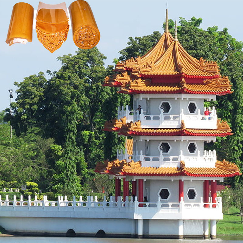 Toit en céramique traditionnel chinois à double teinte pour entrepôts Hôtels Temples Villas 10 mm d'épaisseur Isolation thermique