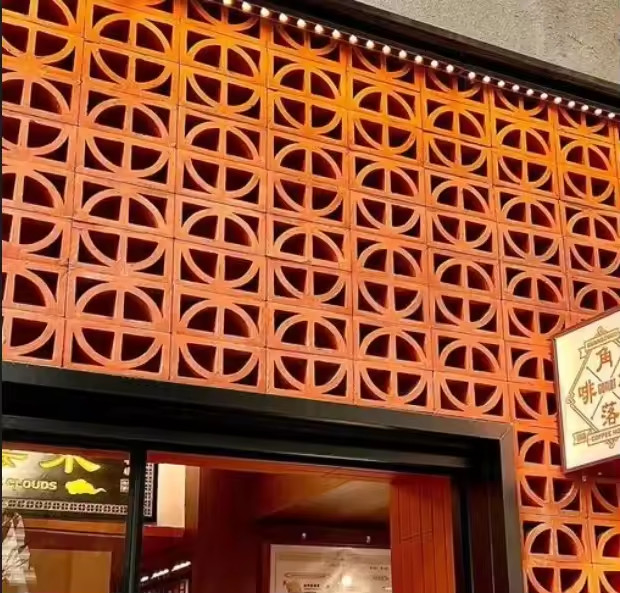 Maison en tuile de terre cuite Bloc de brise décoratif pour jardin Porche Marche Allée d'entrée Parement Mur Terrasse arrière