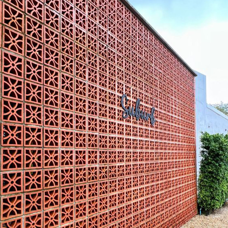 Artistique cour extérieure Dernière conception de mur moderne Argile creuse Bloc de brise Bloc de façade