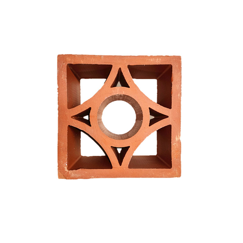 Carreaux de bâtiment décoratifs Écran en terre cuite extérieur Artistique Décoration murale de style traditionnel Briques d'argile rouge creuses