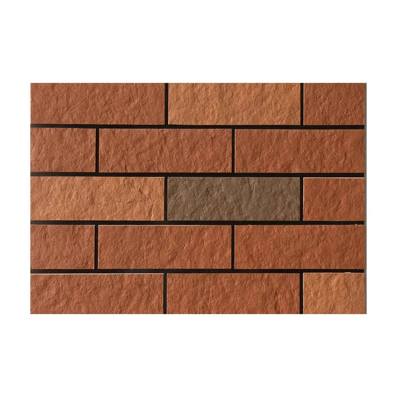 Carreaux de mur en brique brune classique pour la décoration de murs extérieurs de l'école 3 mm pierre MCM ignifuge mince