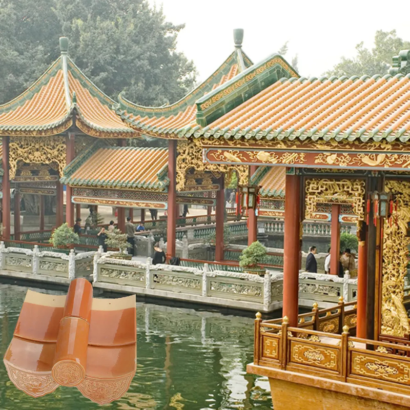 Carreaux de toit de temple chinois en terre cuite classique Variété de tailles et de couleurs