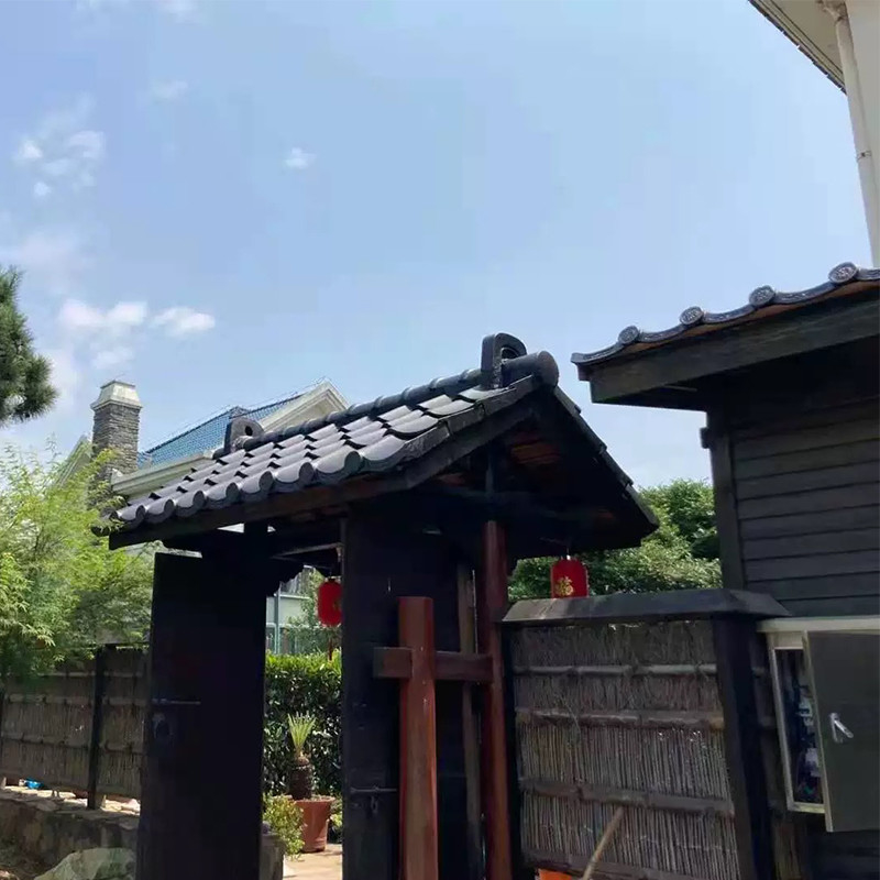 Carreaux de toit japonais Nokisugi Petits matériaux en pierre grise vitré pour les toits de jardin