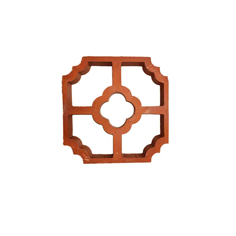Produit de l'usine 200*200 mm Argile cuite Bloc de brise rouge solide Perforé briques décoratives murales