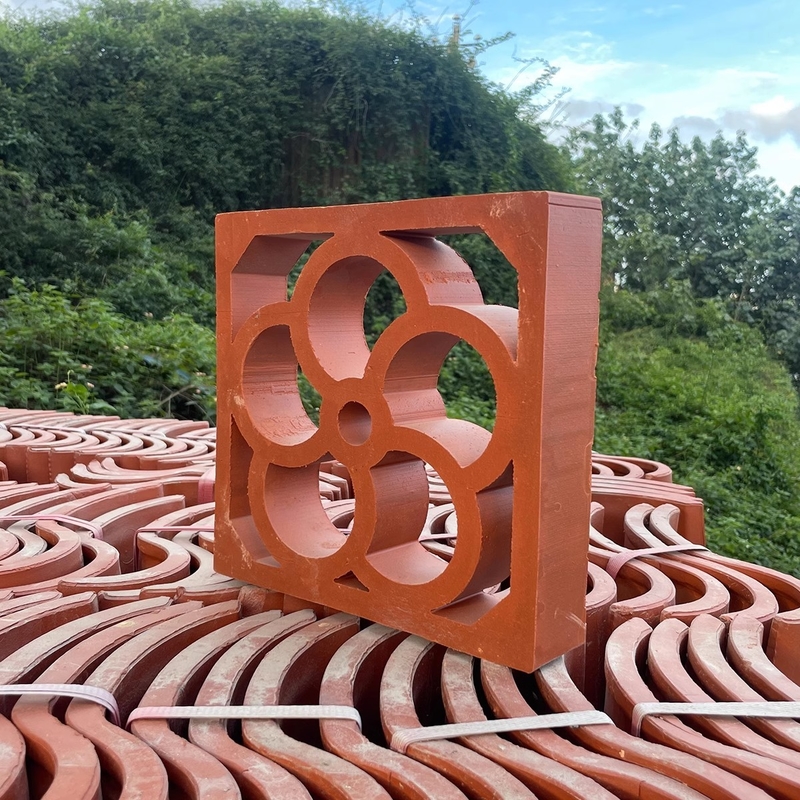 Terracotta Jali Bloc de vent Carreaux décoratifs Murs extérieurs de bâtiment Briques 200*200mm