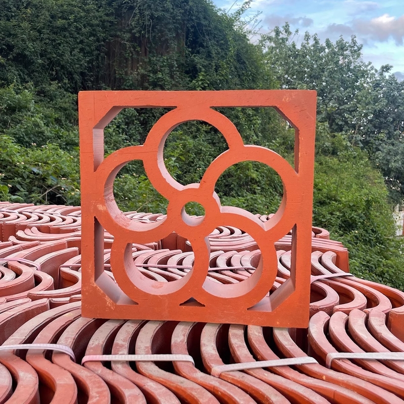 Terracotta Jali Bloc de vent Carreaux décoratifs Murs extérieurs de bâtiment Briques 200*200mm