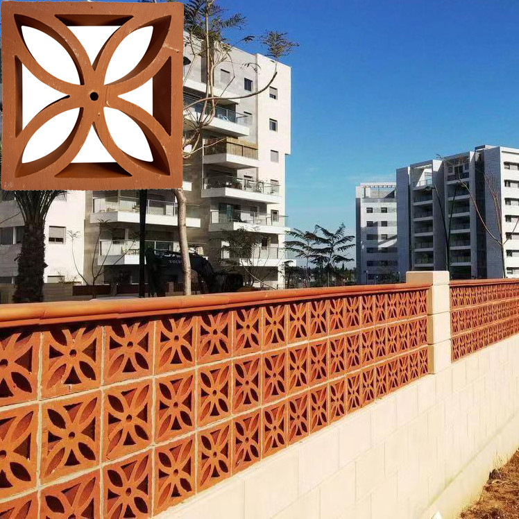 Briques pour murs de jardin blocs creux rouges briques perforées décoratives pour clôtures