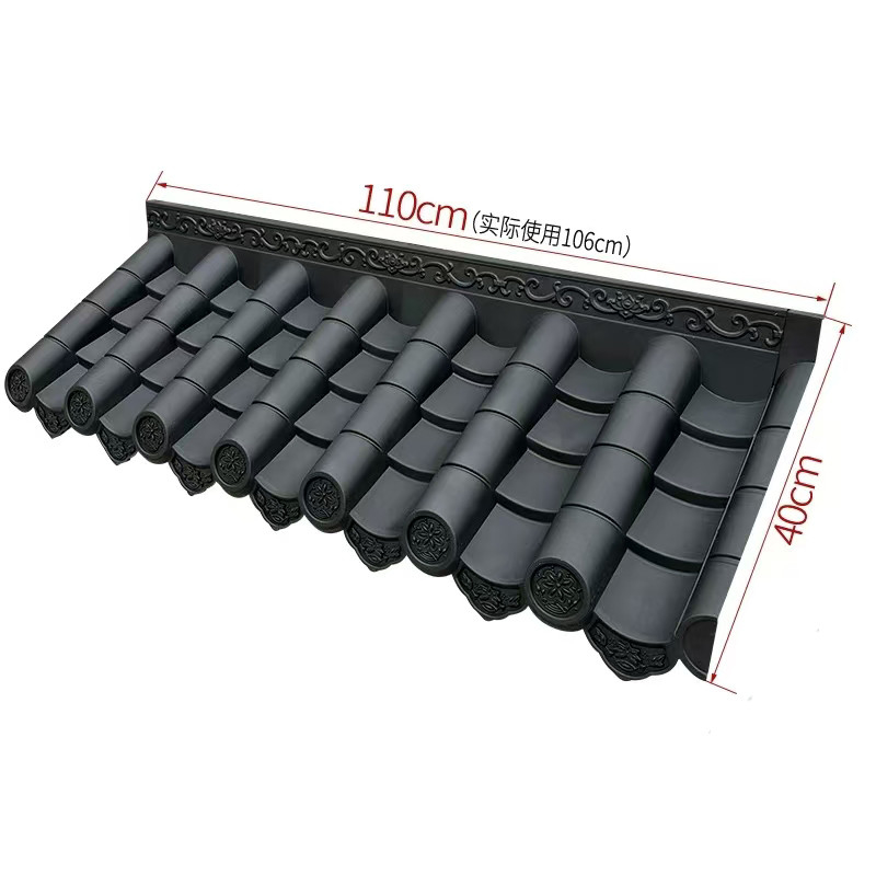 Les carreaux de PVC légers clôture murale prix bon marché maison traditionnelle chinoise artificielle Pp toit ancien