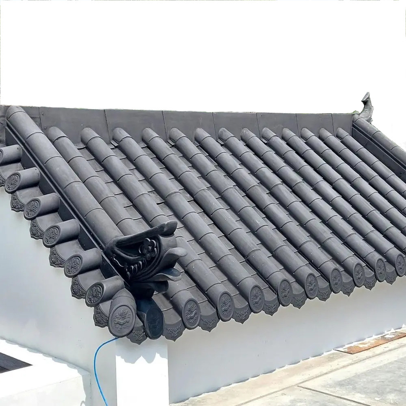 Chine Traditionnel Yin Yang Carreaux de toit en plastique Bardeaux Coréens La feuille de toiture en PVC synthétique