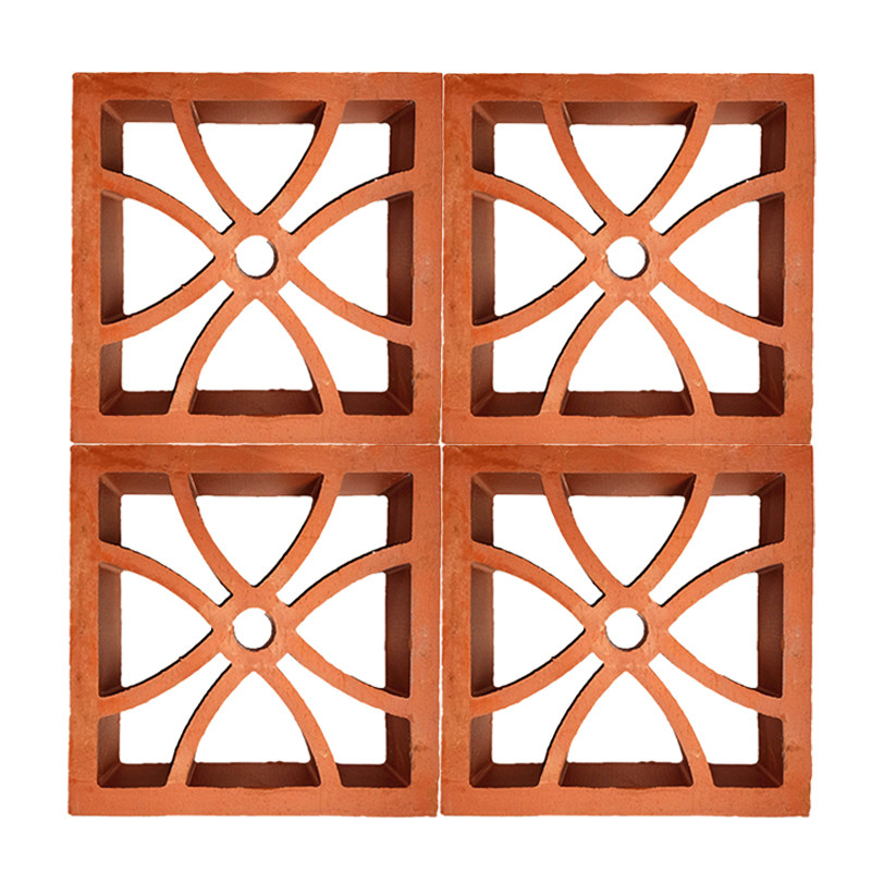 Isolement thermique de 800 degrés Centigrade Terracotta rouge Breeze View Bloc de construction en argile pour une vue extérieure décorative moderne