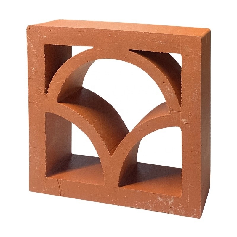 Isolement thermique de 800 degrés Centigrade Terracotta rouge Breeze View Bloc de construction en argile pour une vue extérieure décorative moderne