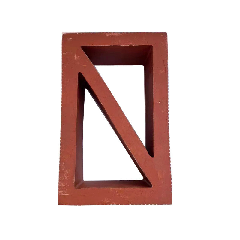 Terracotta rouge creux de brique d'argile rectangulaire blocs décoratifs pour les murs de jardin Isolation thermique 800 degrés Centigrade abordable