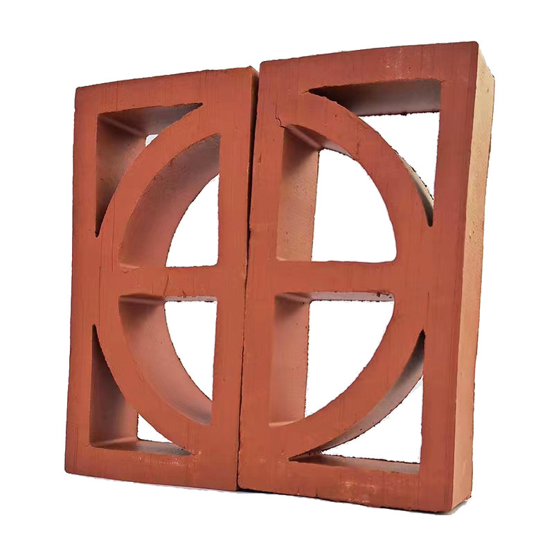 Taille commune 240*120*60mm Briques artisanales en argile de feu Carreaux de ventilation Isolation thermique jusqu'à 800°C pour façade de panneaux de jardin