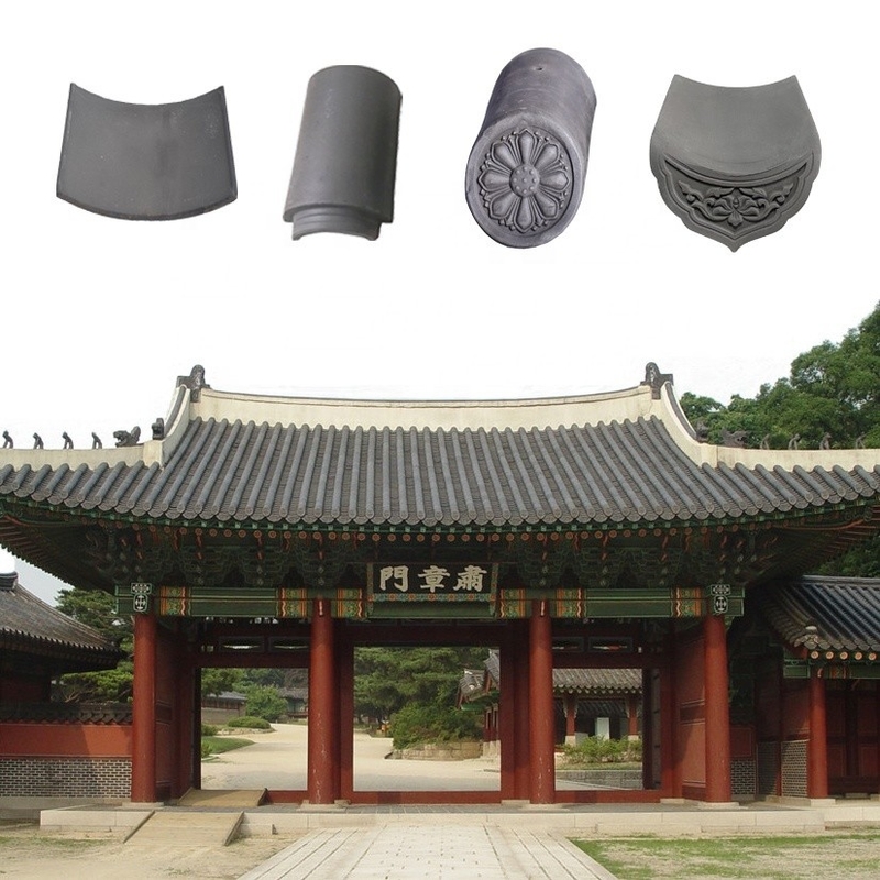 180*180mm Résistance à la compression 1500N Carreaux de toit chinois pour les temples bouddhistes Matériau traditionnel