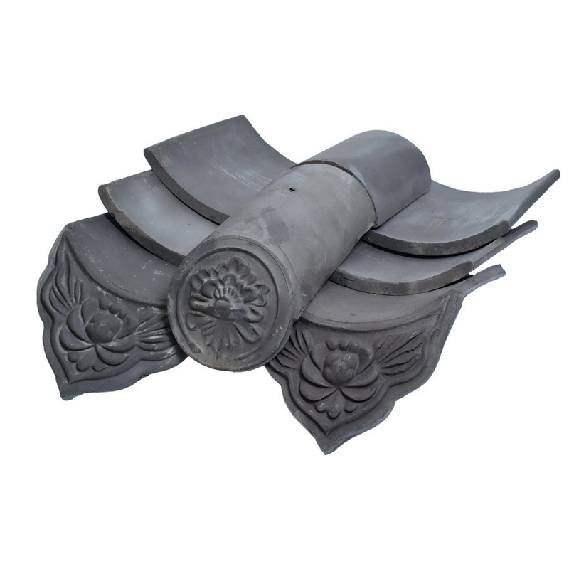 Carreaux et accessoires pour les toits en argile des temples chinois traditionnels 6% Absorption d'eau pour les besoins en matériaux de construction traditionnels