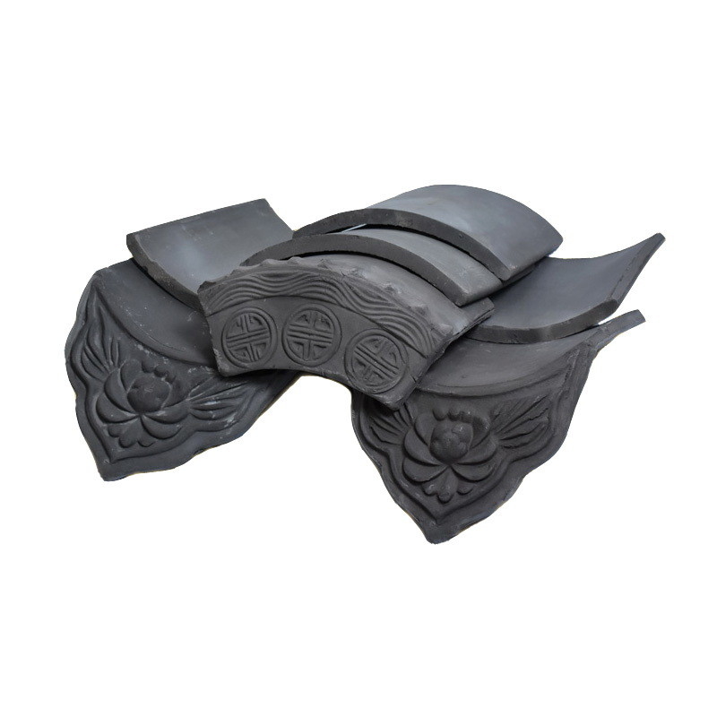 Carreaux et accessoires pour les toits en argile des temples chinois traditionnels 6% Absorption d'eau pour les besoins en matériaux de construction traditionnels