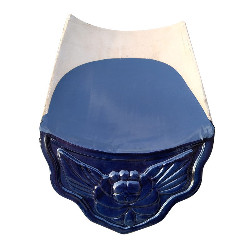 Style de design chinois Fourniture directe de carreaux de toiture en céramique bleu cobalt avec conception traditionnelle de toiture de pagode chinoise