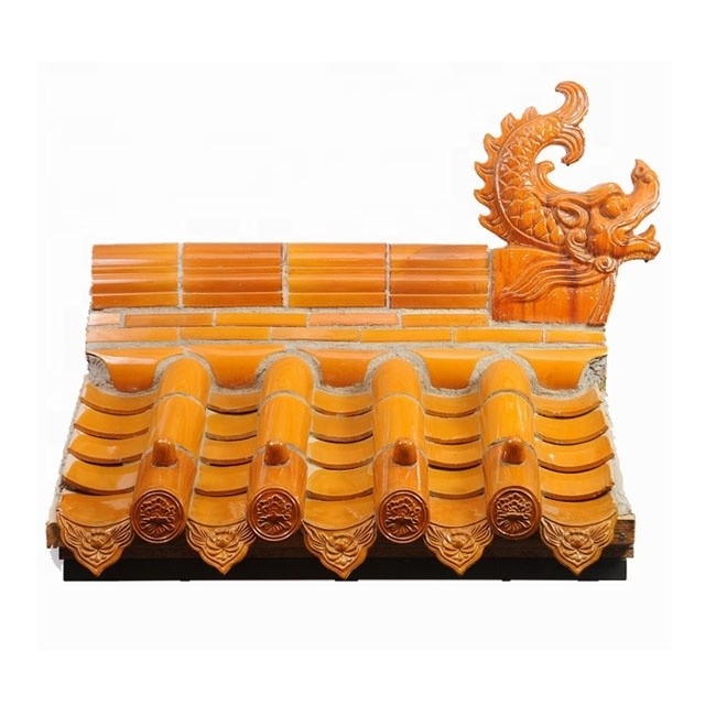 180*180 Porte de l'arche du temple chinois de style rétro Faux Carreaux de toit en argile céramique pour la structure en béton