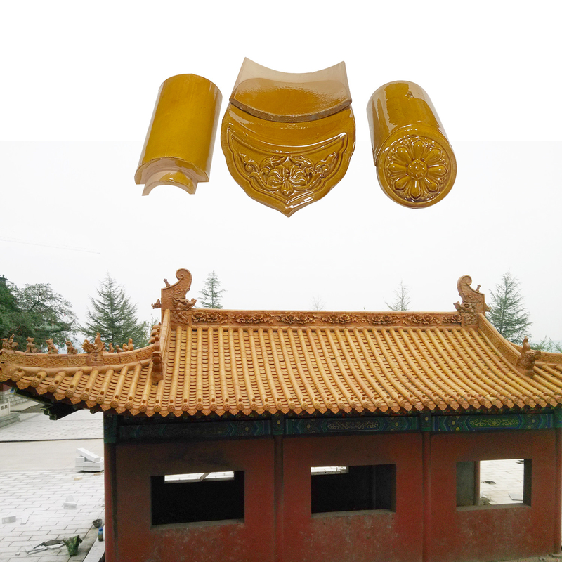 Toiture de temple bouddhiste japonais artisanale et sintrée Carreaux céramiques traditionnels chinois à résistance à la compression de 1500N