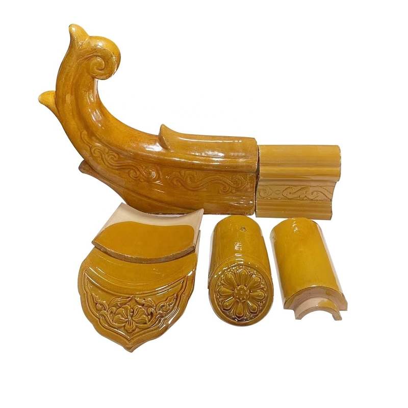 Toiture de temple bouddhiste japonais artisanale et sintrée Carreaux céramiques traditionnels chinois à résistance à la compression de 1500N