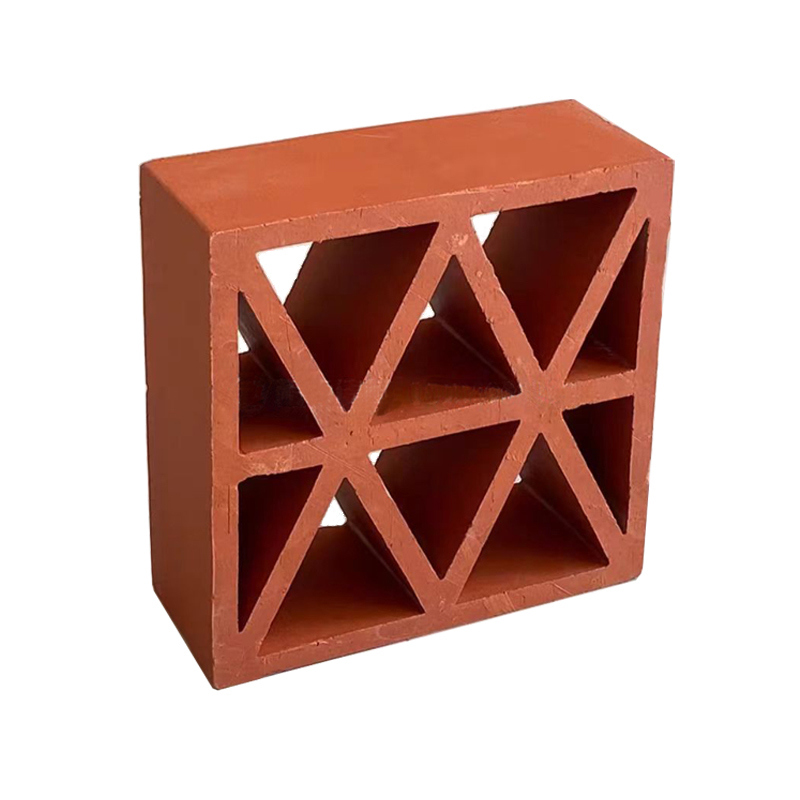 Briques en treillis d'argile Blocs rouges artificiels Mur de construction Briques décoratives solaires