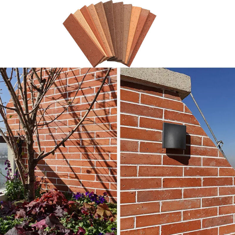 Argile briques rouges briques fractionnées mur face revêtement Faux décoration extérieure