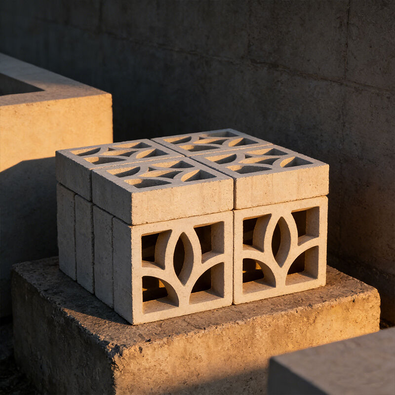 Série linéaire minimaliste Écran en béton blanc Blocs de brise Component de ciment Brique pour les façades modernes